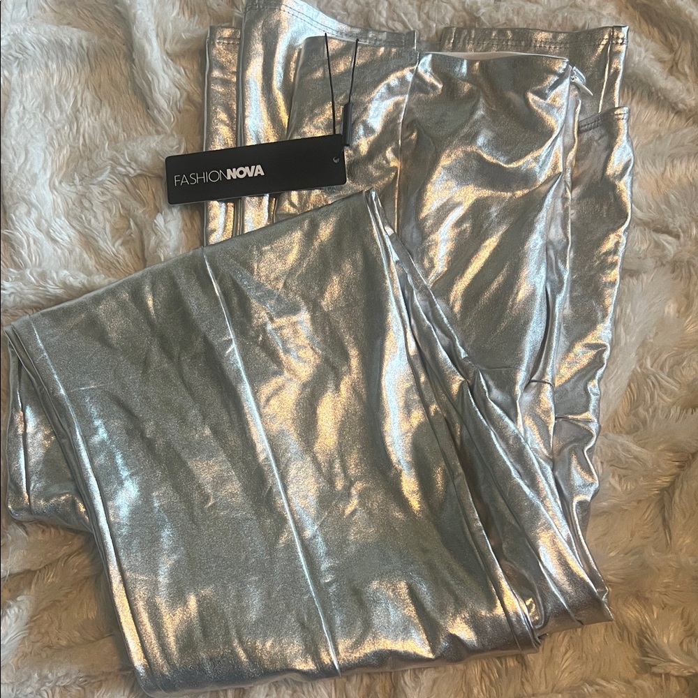 Fashion Nova Metallic Silver Jumpsuit - Picture 5 of 5